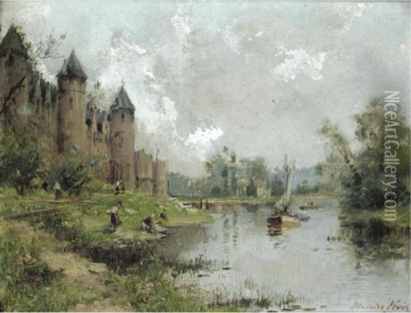 Chateaux De Josselin; Le Pont De Vernon Oil Painting - Maurice Levis