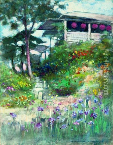 Iris Garden, Horikiri Oil Painting - Mortimer Luddington Mempes