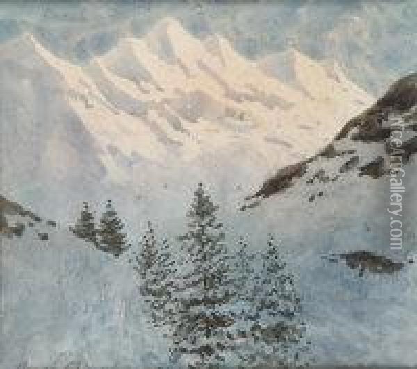 Alpine Scene Oil Painting - William Percy French