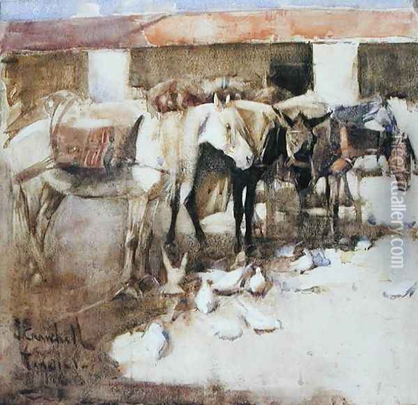 A Sangar in Morocco 1888 Oil Painting - Joseph Crawhall