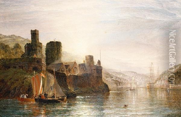 Dartmouth Castle Oil Painting - Henry Thomas Dawson