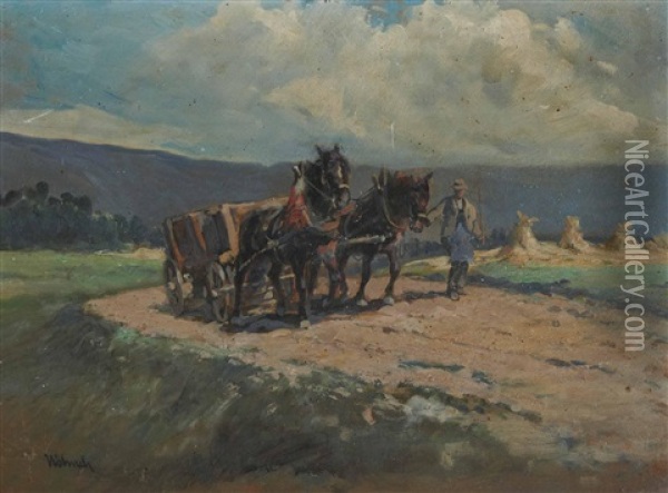 Pferdefuhrwerk Oil Painting - Wilhelm Hohnel