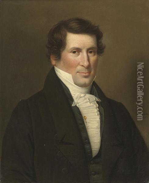 Portrait Of A Gentleman Oil Painting - Benoist Benjamin Bonvoisin
