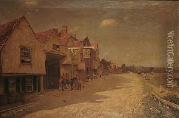 A View Of Watford High Street Oil Painting - Harry George Webb