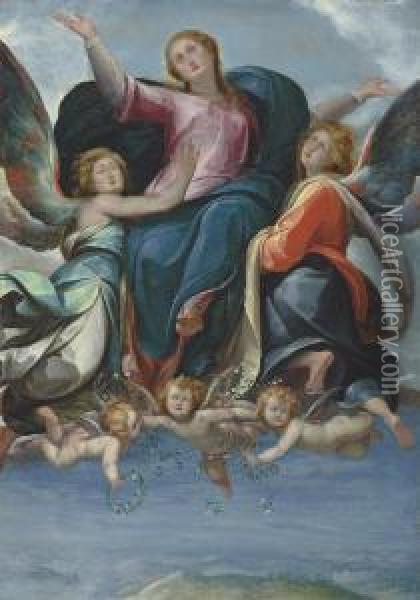 The Assumption Of The Virgin Oil Painting - Giulio Cesare Procaccini