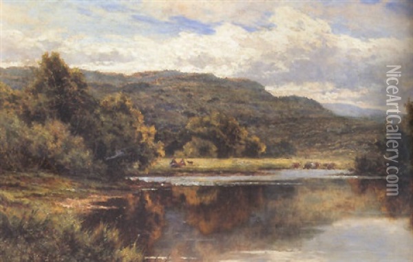 The Lledr River In The Lledy Valley, North Wales Oil Painting - Henry H. Parker