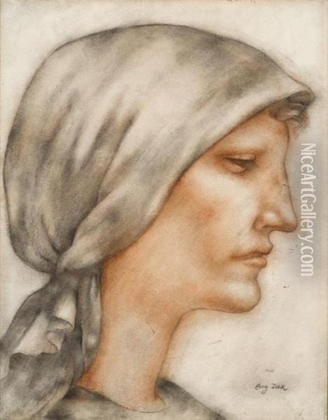 Profile Portrait Of A Woman Oil Painting - Eugene Zak