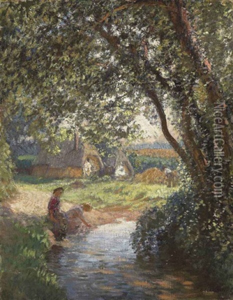 The Little Pool Oil Painting - Sir George Clausen