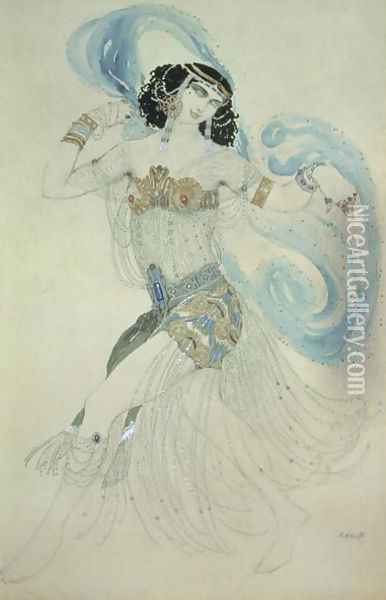 Costume design for Salome in 'Dance of the Seven Veils', 1908 Oil Painting - Leon Samoilovitch Bakst