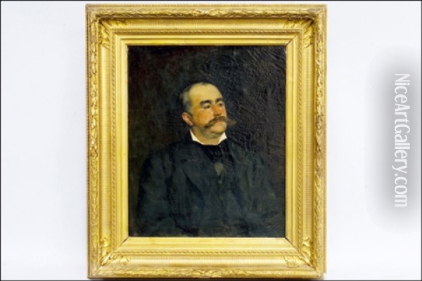 Paroni A. Portaliksen Muotokuva (portratt Av Baron A. Portalis) Oil Painting - Albert Edelfelt