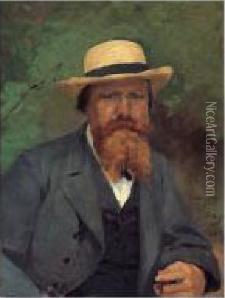 Portratt Av W. Hylander (portrait Of W. Hylander) Oil Painting - Gustav Oscar Bjorck