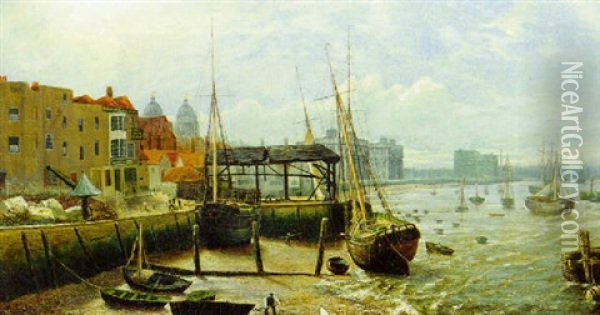 Greenwich Oil Painting - Alfred Augustus Glendening Sr.