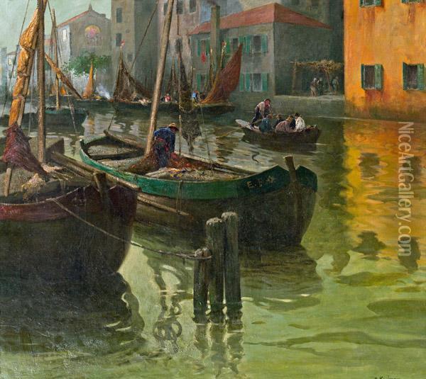 Murano Venezia Oil Painting - Adolf Kaufmann