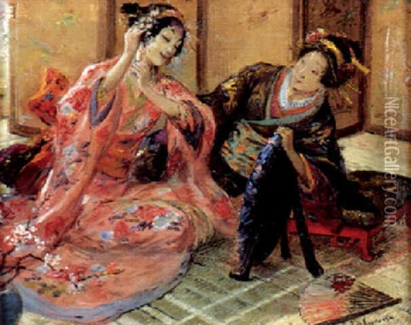 Les Geishas Oil Painting - Georges Antoine Rochegrosse