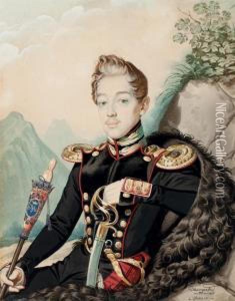 Portrait Of Vasilii Petrovich Miliukov Oil Painting - Karl von Bergen