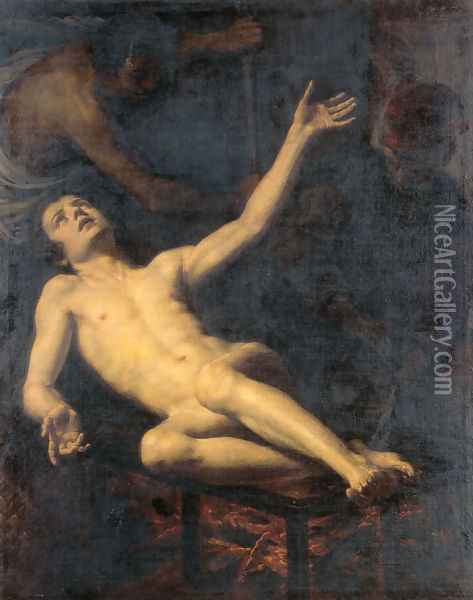 The Martyrdom of Saint Lawrence Oil Painting - Jacopo Vignali