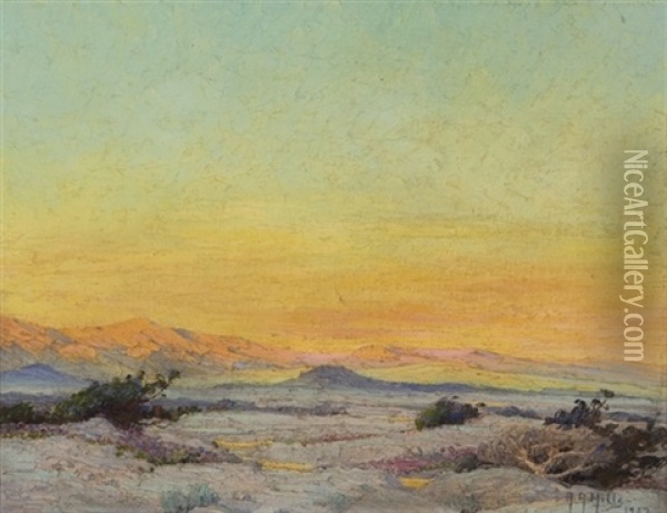 Evening Glow, Palm Springs Oil Painting - Anna Althea Hills