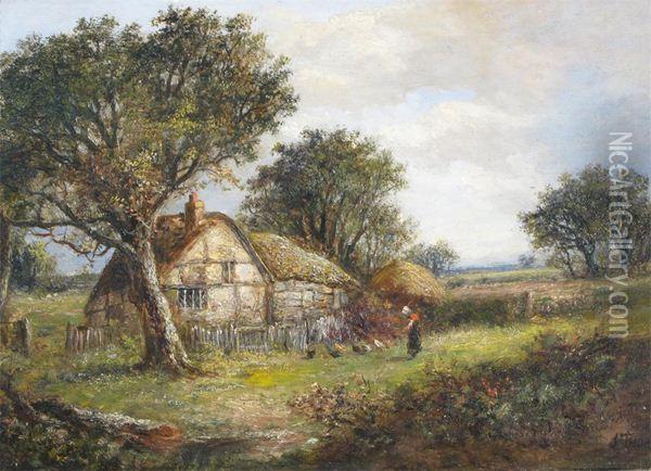 Rustic Cottages In Landscapes Oil Painting - Joseph Thors