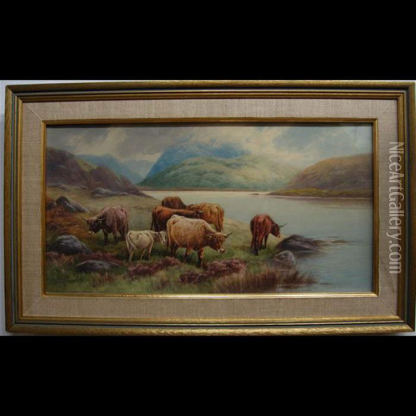 Highland Cattle Oil Painting - Thomas, Tom Rowden