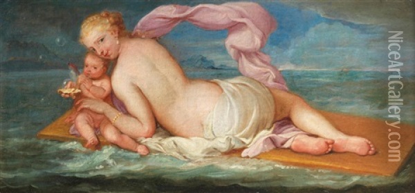 Galatea With A Putto Oil Painting - Pietro (Libertino) Liberi