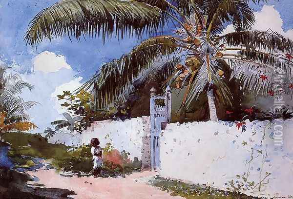 A Garden in Nassau Oil Painting - Winslow Homer