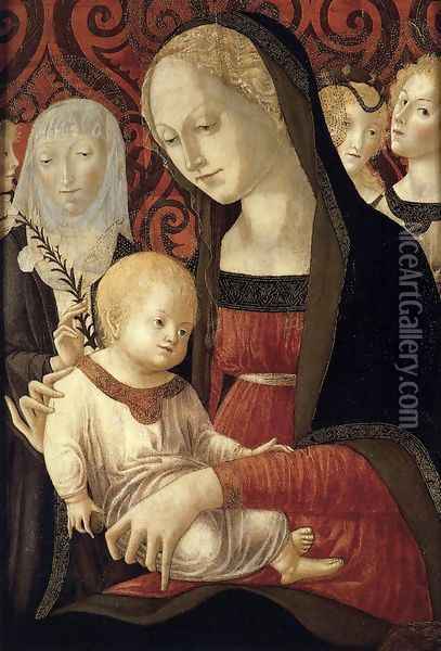 Virgin and Child with St Catherine and Angels c. 1490 Oil Painting - Francesco Di Giorgio Martini