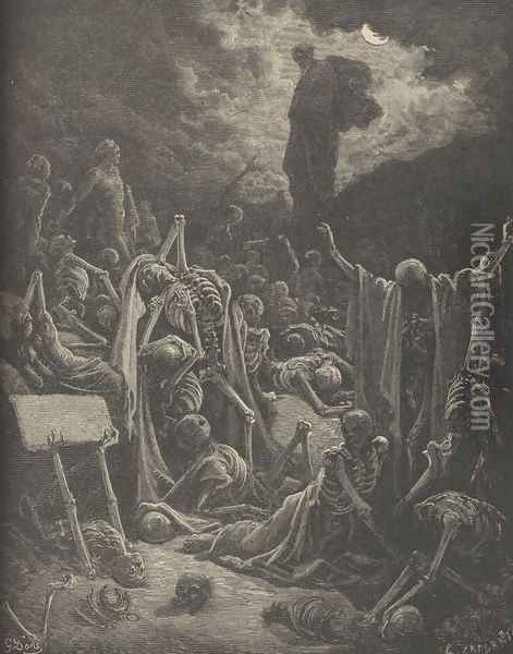 The Vision Of Ezekiel Oil Painting - Gustave Dore