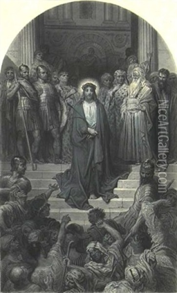 Christ Before The Multitude (illus.) Oil Painting - Gustave Dore