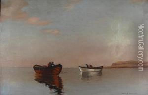 Fishing Boats Oil Painting - Warren W. Sheppard