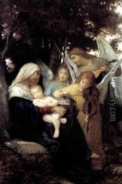 Virgin And Child With Musical Angels Oil Painting - William-Adolphe Bouguereau
