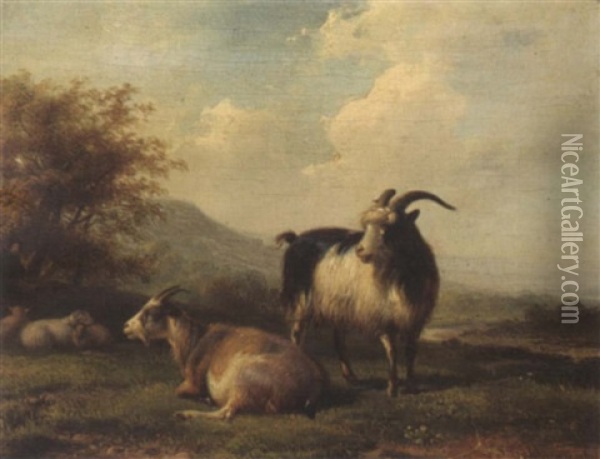 Cattle In A Landscape Oil Painting - Hendrik van de Sande Bakhuyzen