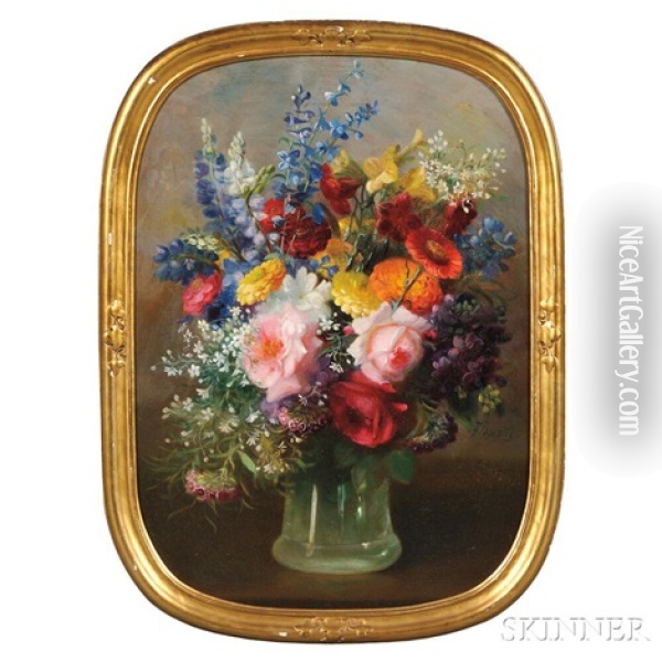 Floral Still Life Oil Painting - Frederick M. Fenetti