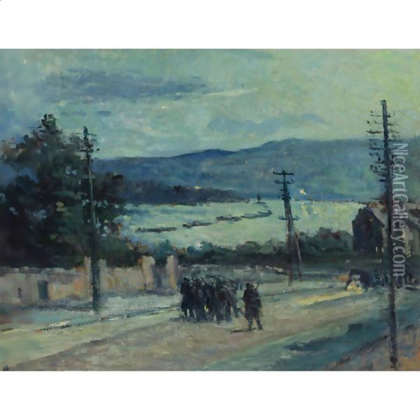 Rolleboise, La Route Oil Painting - Maximilien Luce