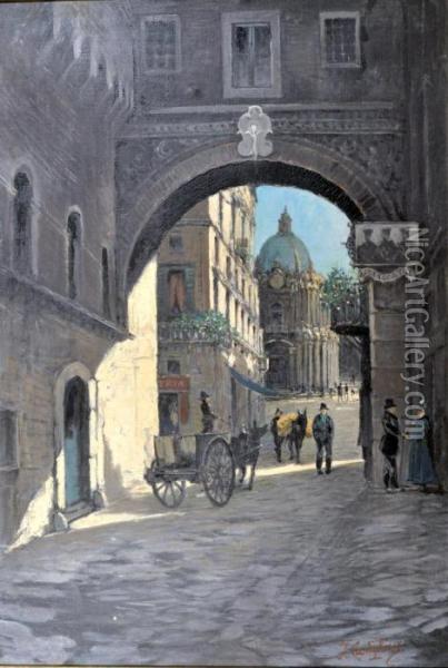 Strada Di Citta Oil Painting - Giovanni Francesco Castiglione