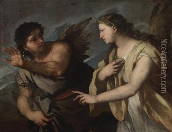 Picus And Circe Oil Painting - Luca Giordano