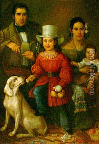 Familia De Tomas Nostares Reyes Oil Painting - Rafael Tejeo