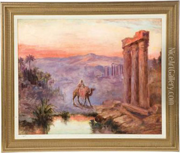 Orientalist Landscape Oil Painting - Josephine Wyman Bradstreet