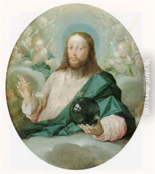 Salvator Mundi Oil Painting - Ludovico Stern