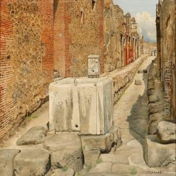 Vicolo Del Gallo, Pompei Oil Painting - Josef Theodor Hansen
