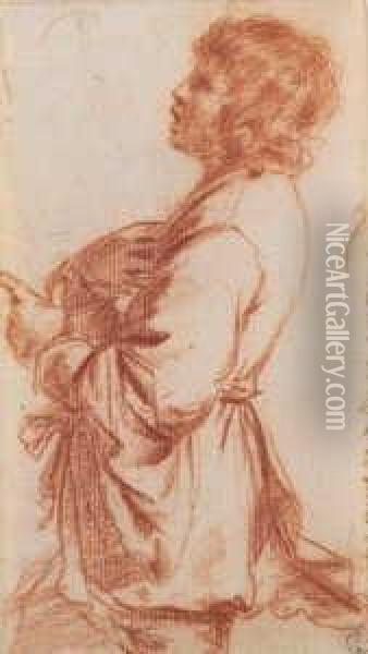 Junger Mann, Nach Links Blickend. Oil Painting - Guercino