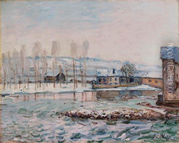 Les Moulins De Moret Oil Painting - Alfred Sisley