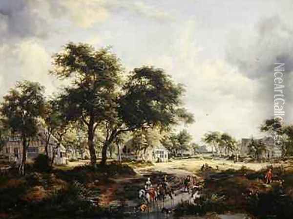 Wooded Landscape 1667 Oil Painting - Johannes Lingelbach