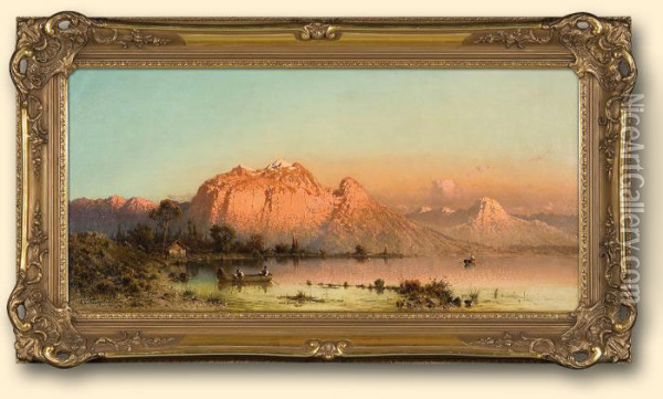 Zachod Slonca Nad Lago Di Aronzo Oil Painting - Aleksander Swieszewski