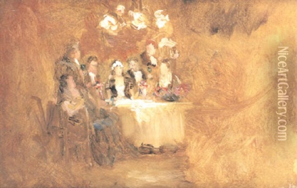 Familjehogtid Oil Painting - Ernst Josephson
