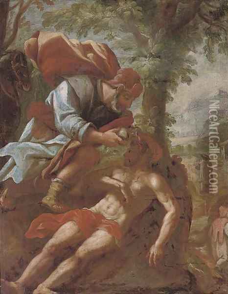 The Good Samaritan Oil Painting - North-Italian School