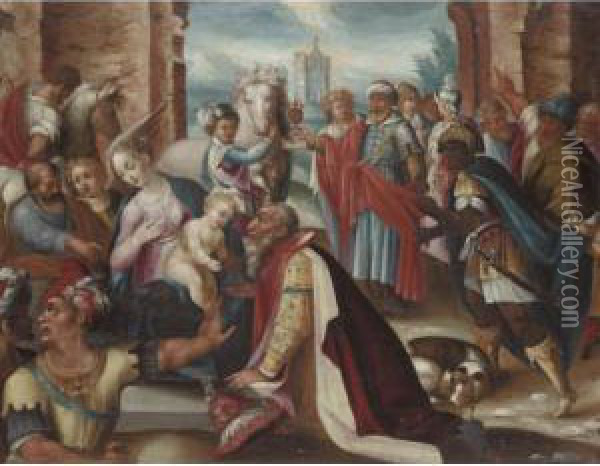 The Adoration Of The Magi Oil Painting - Joseph Heinz I