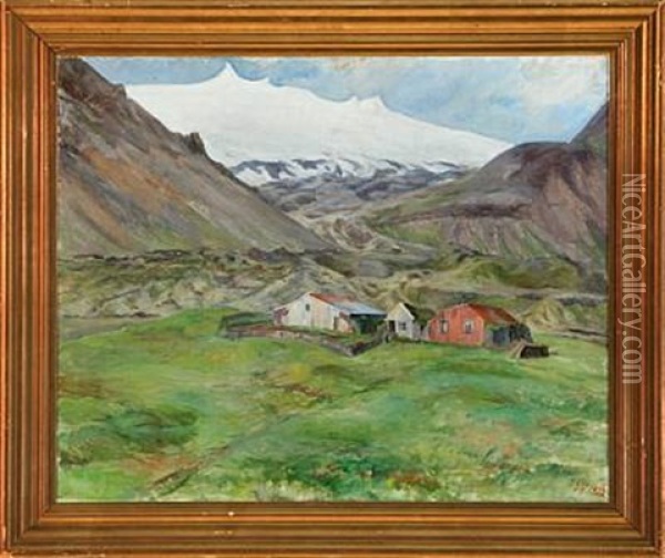 Scenery, Iceland Oil Painting - Gudmundur Thorsteinsson