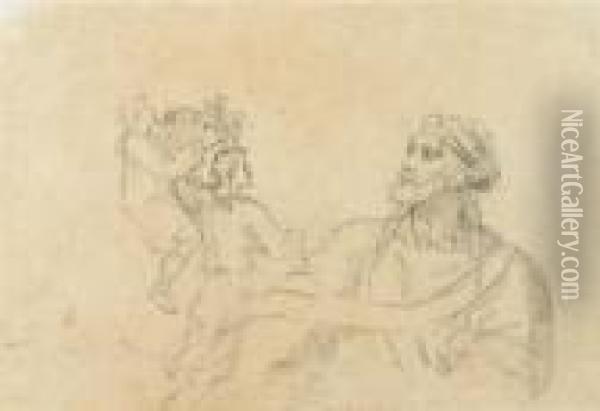 Three Figures Oil Painting - Benjamin West