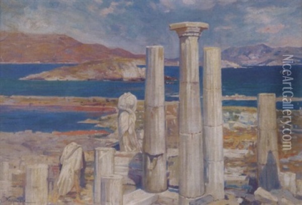 View Of Delos Oil Painting - Nikolaos Chimonas