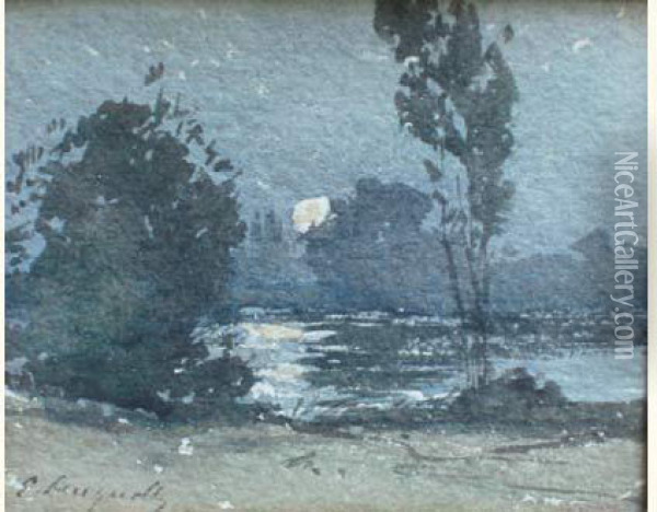 Clair De Lune Sur La Riviere Oil Painting - Ernest Designolle
